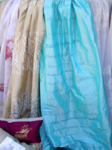 Furnishing fabrics: Silk with spring poem
